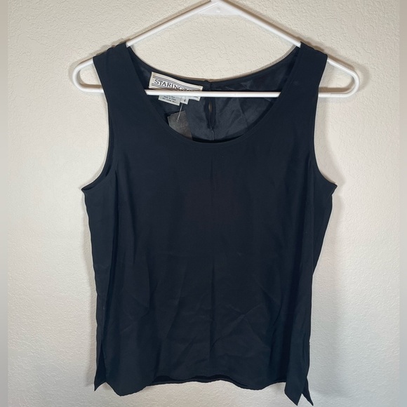 Starington black sleeveless silk women’s top size 4 - Picture 2 of 7